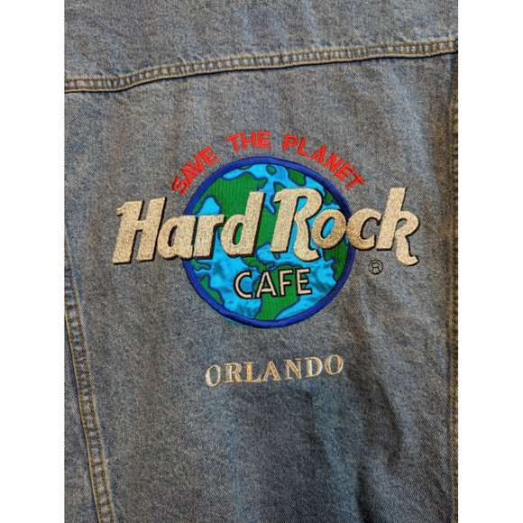 Hard Rock Cafe Other - Vintage Hard Rock Cafe Orlando Embroidered Blue Jean Denim Jacket Size Medium M